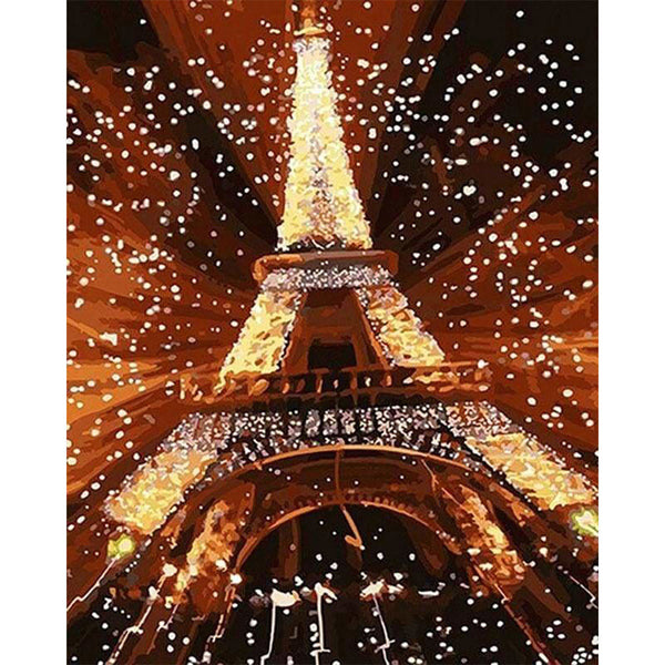 paint by numbers | Glittering Eiffel Tower | cities intermediate | FiguredArt