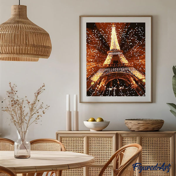 paint by numbers | Glittering Eiffel Tower | cities intermediate | FiguredArt