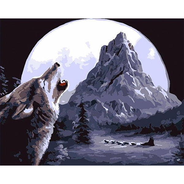 paint by numbers | Wolf howling | animals intermediate wolves | FiguredArt