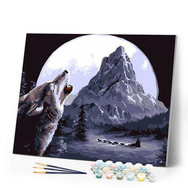 paint by numbers | Wolf howling | animals intermediate wolves | FiguredArt