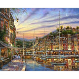 paint by numbers | Sunset at The Marina | advanced cities | FiguredArt
