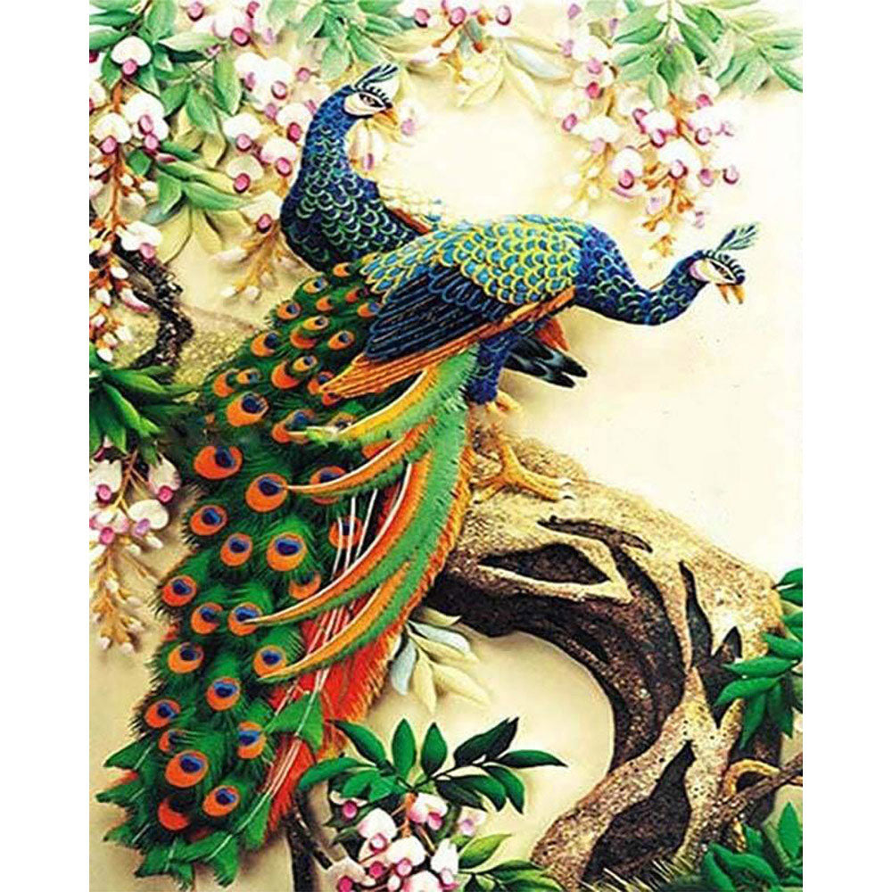 paint by numbers | Couple of Peacocks | animals easy peacocks | FiguredArt