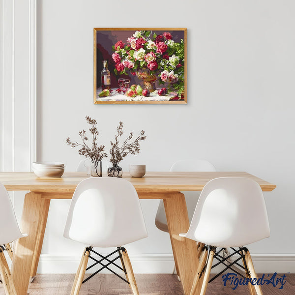 paint by numbers | Flowers Wine and Fruits | easy flowers | FiguredArt