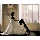 paint by numbers | Woman looking through her window | cities easy romance | FiguredArt