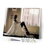 paint by numbers | Woman looking through her window | cities easy romance | FiguredArt