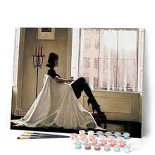 Load image into Gallery viewer, paint by numbers | Woman looking through her window | cities easy romance | FiguredArt