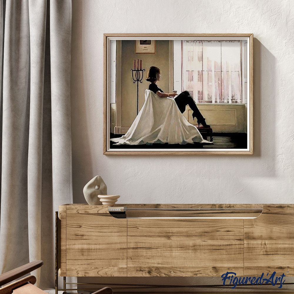 paint by numbers | Woman looking through her window | cities easy romance | FiguredArt