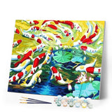 paint by numbers | Koi carps and water lilies | animals easy fish | FiguredArt