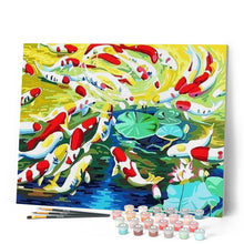 Load image into Gallery viewer, paint by numbers | Koi carps and water lilies | animals easy fish | FiguredArt