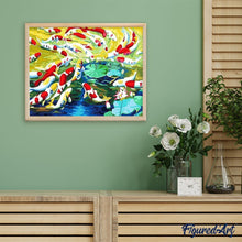 Load image into Gallery viewer, paint by numbers | Koi carps and water lilies | animals easy fish | FiguredArt