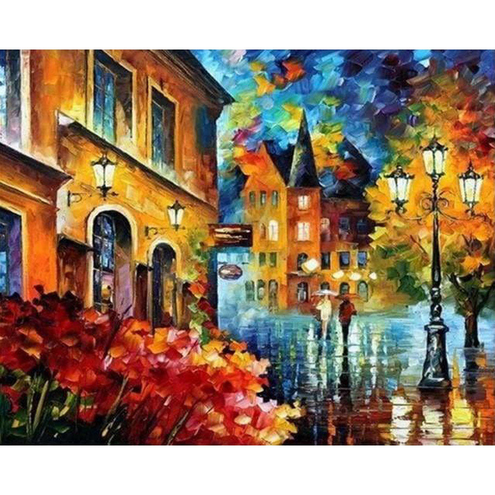 paint by numbers | Walk in the Street | cities intermediate | FiguredArt