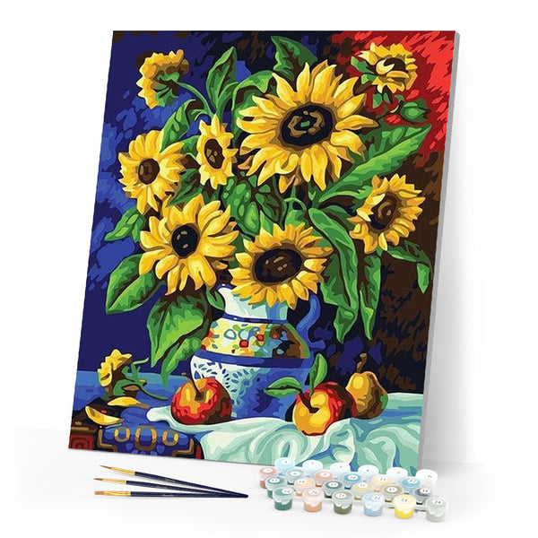 paint by numbers | Pitcher and Sunflowers | easy flowers | FiguredArt