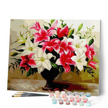 Load image into Gallery viewer, paint by numbers | Roses and white lilies | easy flowers | FiguredArt
