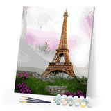 paint by numbers | Romantic Eiffel Tower with Flowers | cities intermediate | FiguredArt