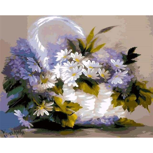paint by numbers | Pretty Flower Basket | easy flowers | FiguredArt
