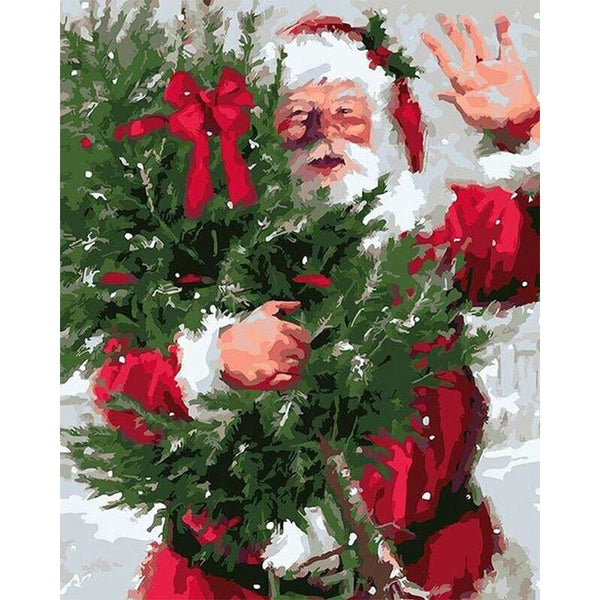 paint by numbers | Santa and Christmas tree | christmas intermediate | FiguredArt