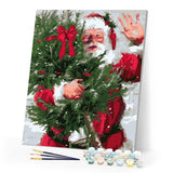 paint by numbers | Santa and Christmas tree | christmas intermediate | FiguredArt