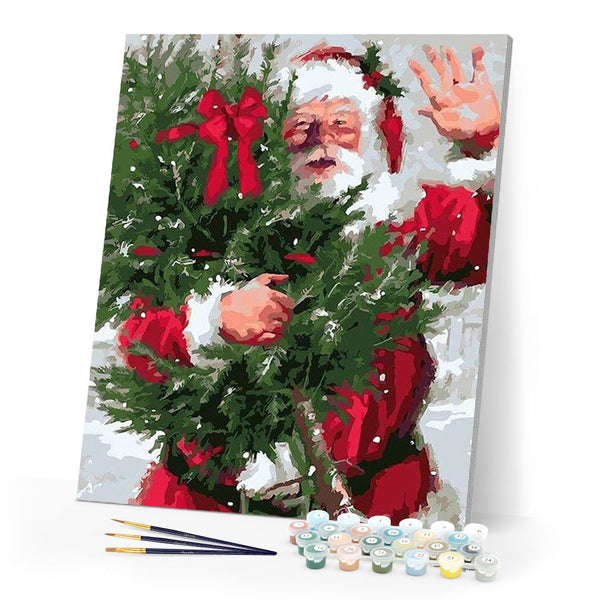 paint by numbers | Santa and Christmas tree | christmas intermediate | FiguredArt