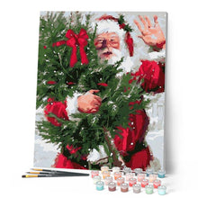 Load image into Gallery viewer, paint by numbers | Santa and Christmas tree | christmas intermediate | FiguredArt