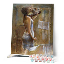 Load image into Gallery viewer, Paint by numbers | Beautiful Violinist | advanced music nude | Figured'Art