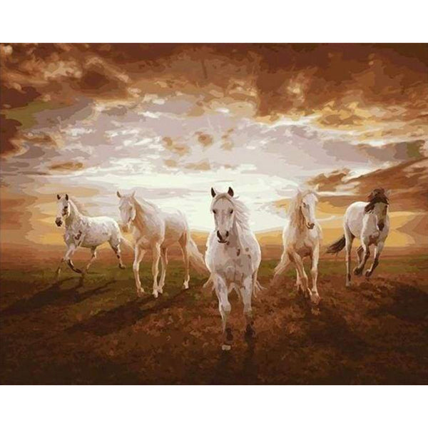 paint by numbers | Galloping white Horses | advanced animals horses | FiguredArt