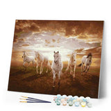 paint by numbers | Galloping white Horses | advanced animals horses | FiguredArt