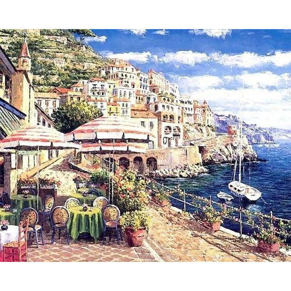 paint by numbers | Terrace near the Water | advanced landscapes | FiguredArt