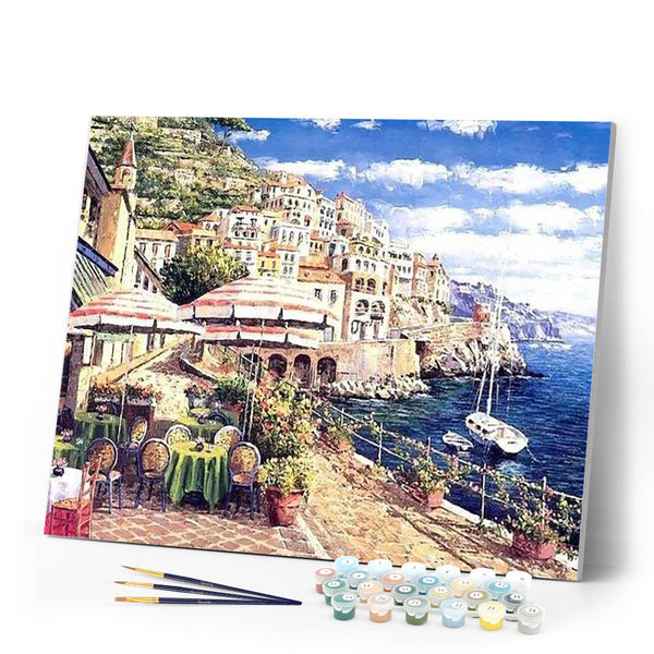 paint by numbers | Terrace near the Water | advanced landscapes | FiguredArt