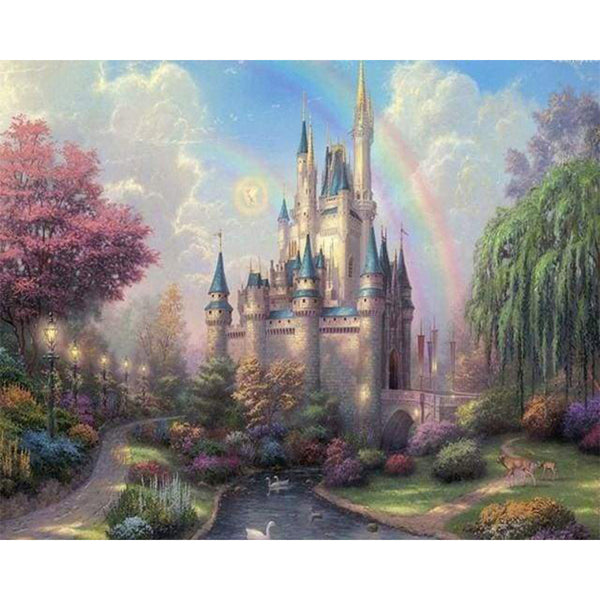 paint by numbers | Castle and Rainbow | advanced landscapes | FiguredArt
