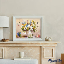 Load image into Gallery viewer, paint by numbers | Butterflies and white vase | animals butterflies easy flowers | FiguredArt