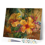 paint by numbers | Orange Hibiscus | flowers intermediate | FiguredArt