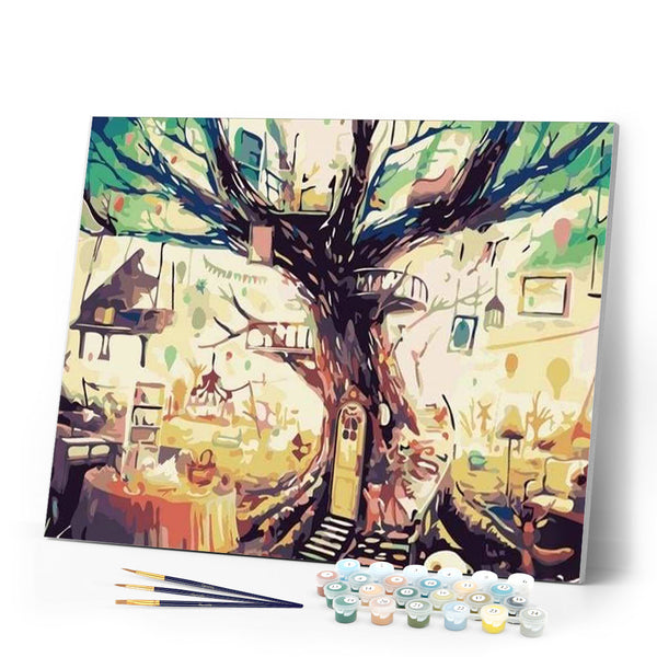 paint by numbers | Tree House | cities easy trees | FiguredArt
