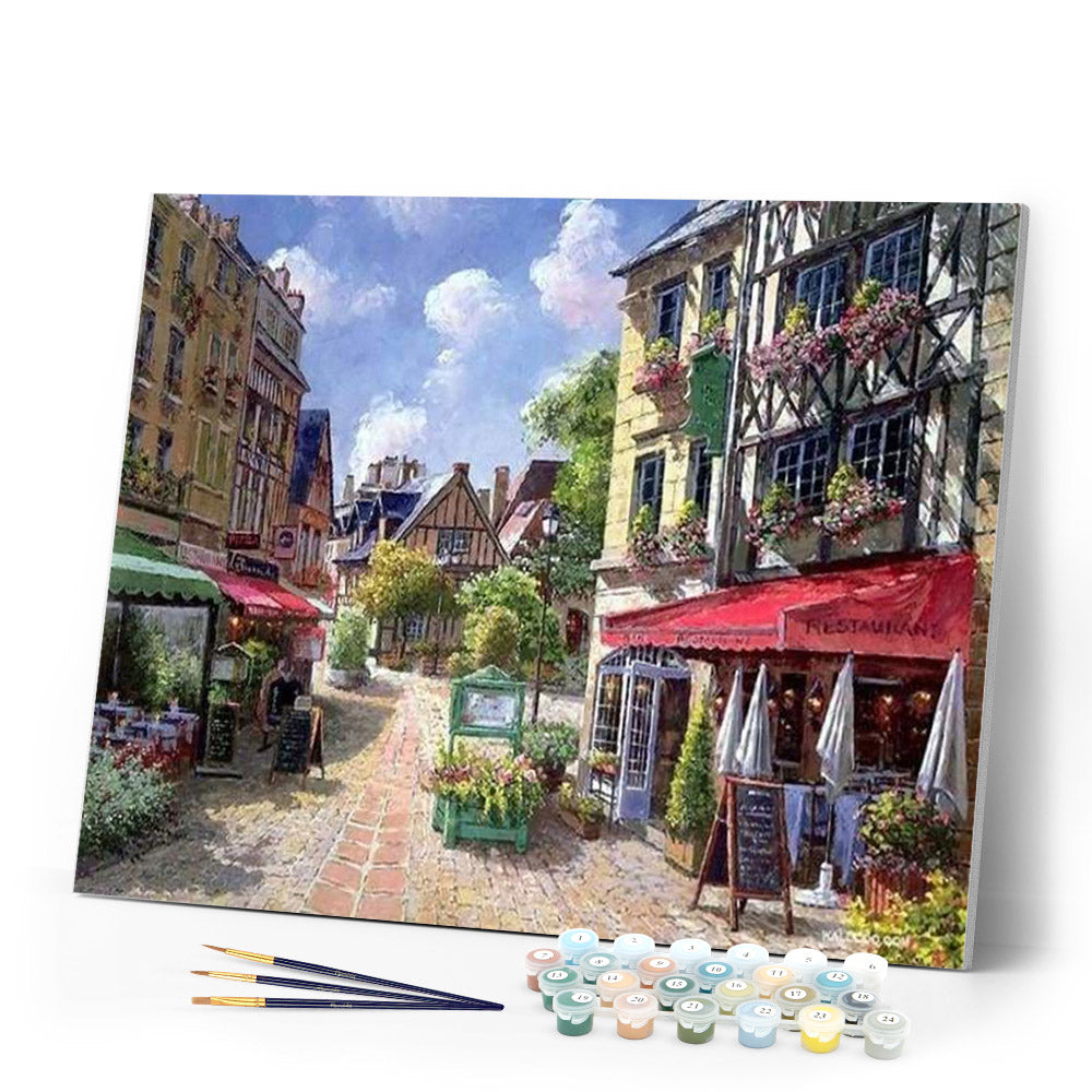 paint by numbers | Mediterranean terrace | advanced cities | FiguredArt