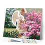 paint by numbers | Little Angel and Flower Bush | flowers intermediate religion | FiguredArt