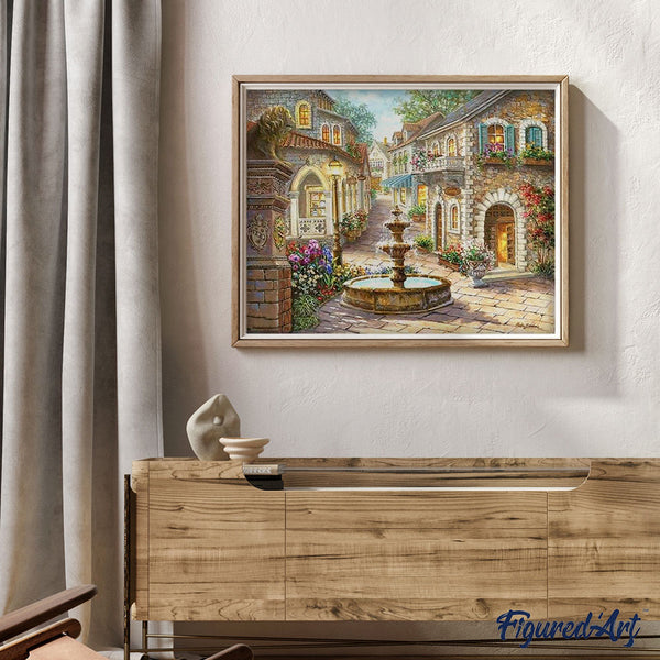 paint by numbers | Village Fountain | advanced cities | FiguredArt