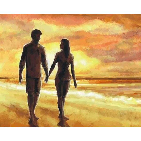 paint by numbers | Hand in Hand On Beach | intermediate romance | FiguredArt