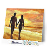 paint by numbers | Hand in Hand On Beach | intermediate romance | FiguredArt
