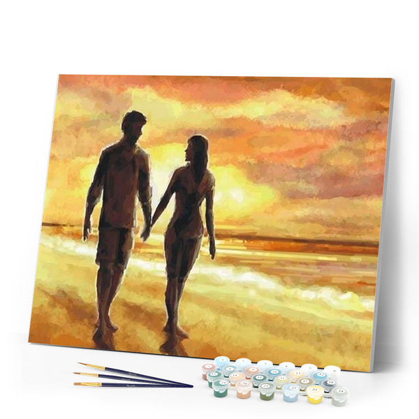 paint by numbers | Hand in Hand On Beach | intermediate romance | FiguredArt