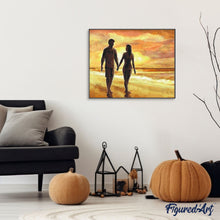 Load image into Gallery viewer, paint by numbers | Hand in Hand On Beach | intermediate romance | FiguredArt