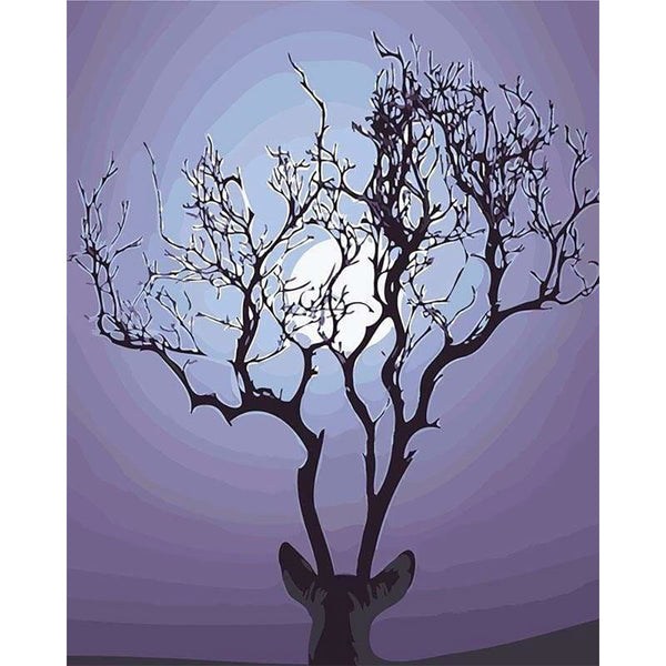paint by numbers | Deer Moonlight | deer easy landscapes | FiguredArt