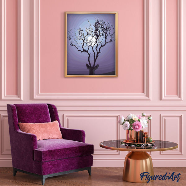 paint by numbers | Deer Moonlight | deer easy landscapes | FiguredArt