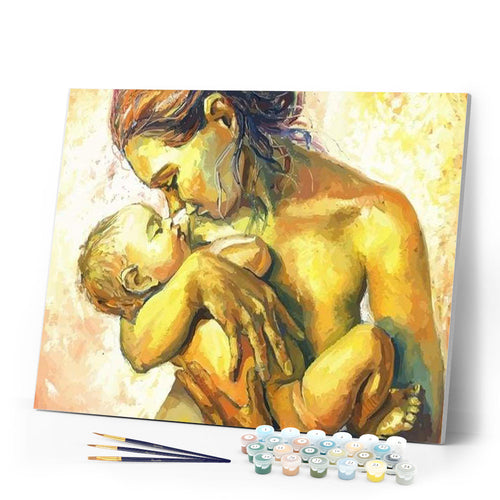 paint by numbers | Nude Mother and Child | intermediate nude romance | FiguredArt