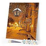 paint by numbers | Lantern in the Snow | cities intermediate | FiguredArt