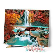 Load image into Gallery viewer, paint by numbers | Waterfall in the forest | intermediate landscapes | FiguredArt