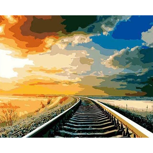 paint by numbers | Railway | beginners easy landscapes | FiguredArt