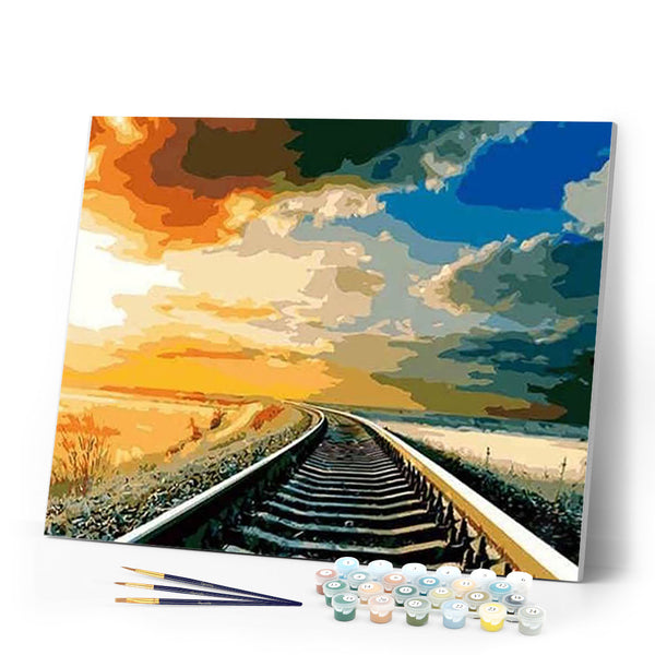 paint by numbers | Railway | beginners easy landscapes | FiguredArt