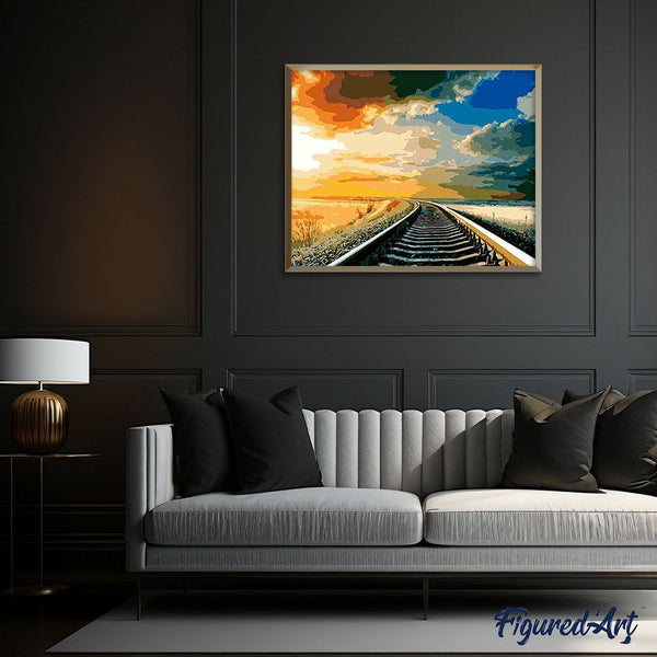 paint by numbers | Railway | beginners easy landscapes | FiguredArt
