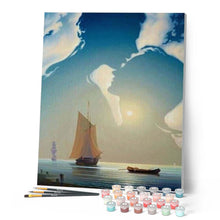 Load image into Gallery viewer, paint by numbers | Sailboat and Romance | intermediate romance ships and boats | FiguredArt