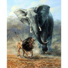 Load image into Gallery viewer, paint by numbers | Lion and Elephant | advanced animals elephants lions | FiguredArt