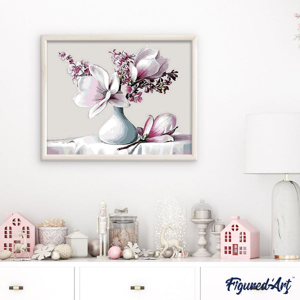 paint by numbers | Magnolia | easy flowers | FiguredArt